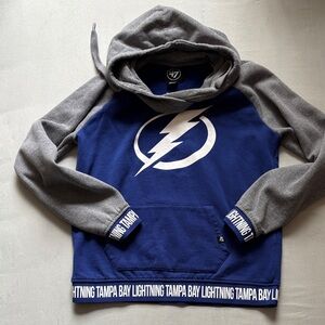 47 Blue and Gray Lightning Hoodie